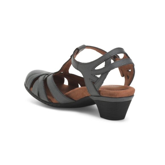COBB HILL ROCKPORT Black Leather Aubrey T-strap Sandals - Picture 2 of 2